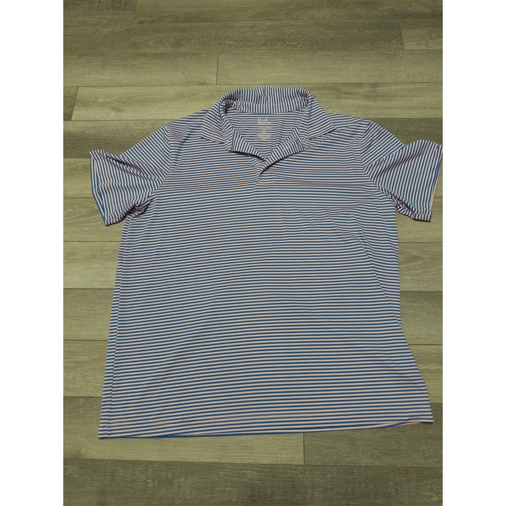 Croft & Barrow‎ Polo Mens XXL Pink Blue Striped Performance Short Sleeve Shirt